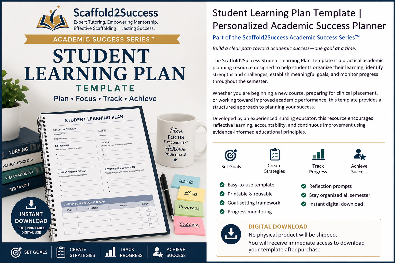 Student Learning Plan Template | Personalized Academic Success Planner